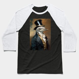 Dapper Dolphin Animal Portrait Baseball T-Shirt